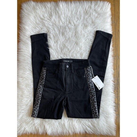 JOES JEANS Size 24 Charlie Black Cheetah Flawless High Rise Waist Skinny NWT - Picture 3 of 10